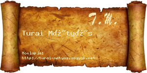 Turai Mátyás névjegykártya