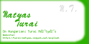 matyas turai business card